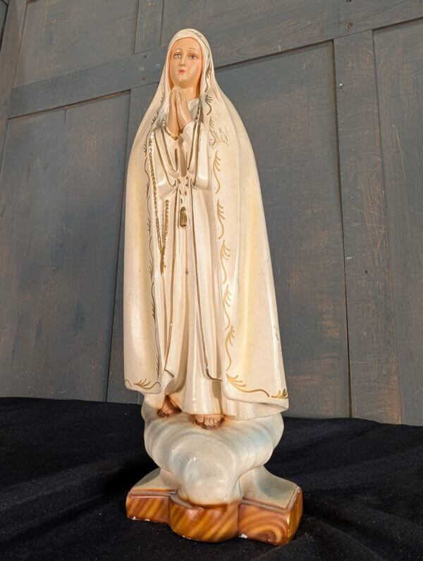 1950's Vintage Good Quality Religious Statue of Our Lady of Fatima