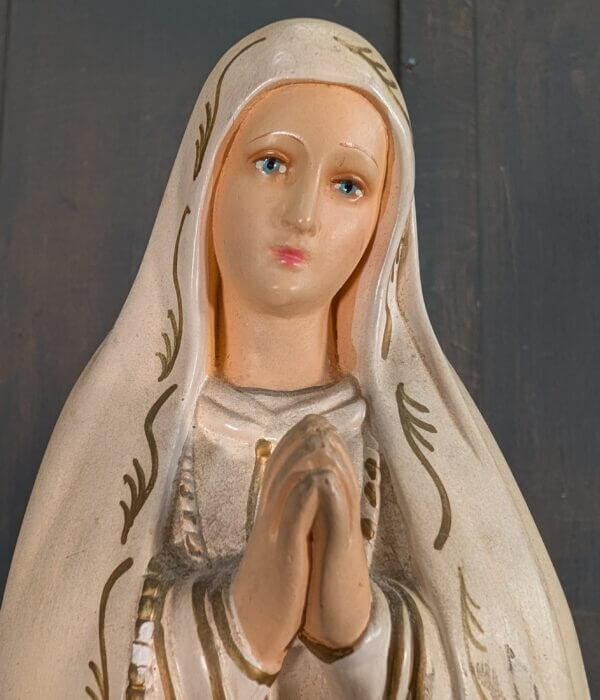 1950's Vintage Good Quality Religious Statue of Our Lady of Fatima