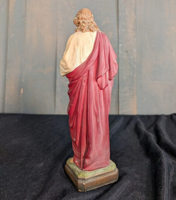 Antique Probably Irish Religious Statue of Christ The Sacred Heart