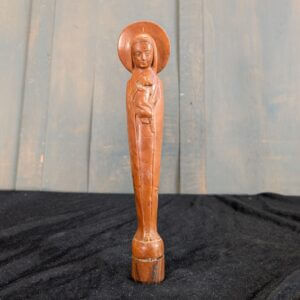 Mid Century Carved Wooden Madonna & Child