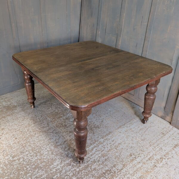 Long Or Short Handsome Strong & Well Made Oak Edwardian Antique Wind Out Table