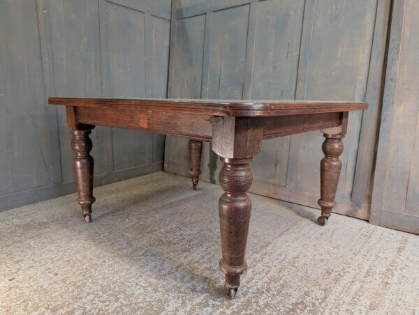 Long Or Short Handsome Strong & Well Made Oak Edwardian Antique Wind Out Table