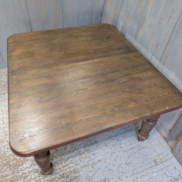 Long Or Short Handsome Strong & Well Made Oak Edwardian Antique Wind Out Table