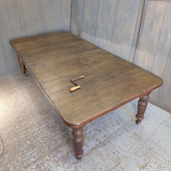 Long Or Short Handsome Strong & Well Made Oak Edwardian Antique Wind Out Table