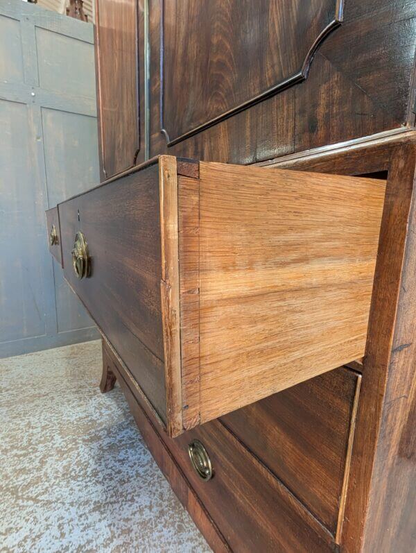 George III Mahogany Linen Press Large Chest of Drawers with Original Handles