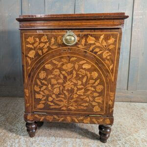 Lovely Dutch 19th Century Floral Marquetry Inlaid Wine Box Cabinet