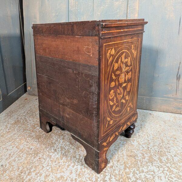 Lovely Dutch 19th Century Floral Marquetry Inlaid Wine Box Cabinet