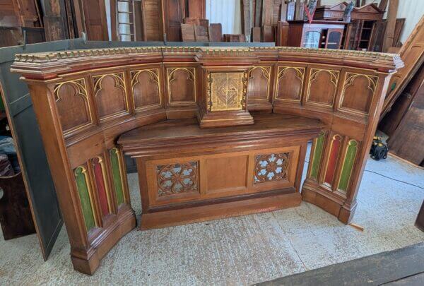 Stunning Gothic Oak Altar Reredos & Tabernacle Statement Piece