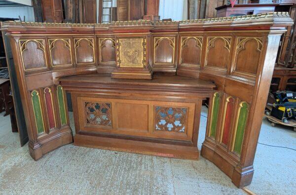 Stunning Gothic Oak Altar Reredos & Tabernacle Statement Piece