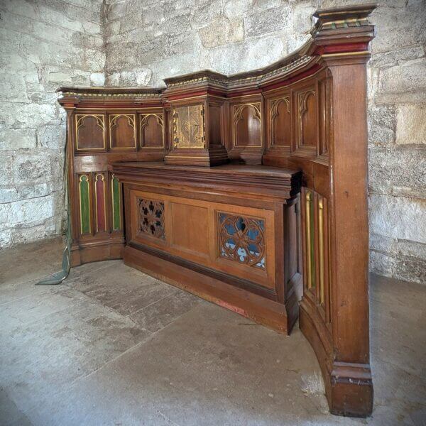 Stunning Gothic Oak Altar Reredos & Tabernacle Statement Piece