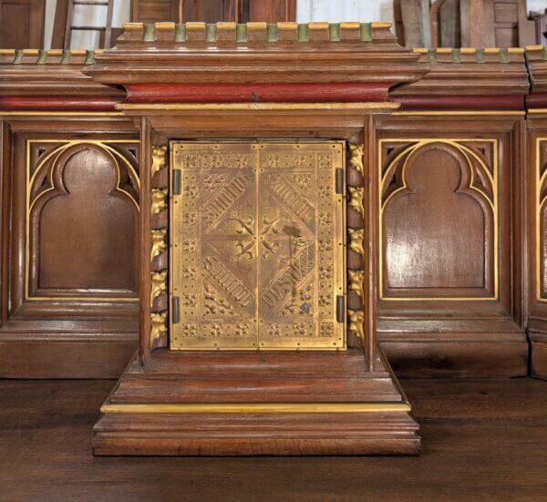 Stunning Gothic Oak Altar Reredos & Tabernacle Statement Piece