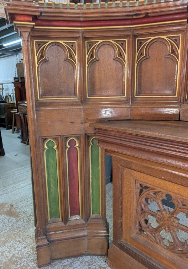 Stunning Gothic Oak Altar Reredos & Tabernacle Statement Piece