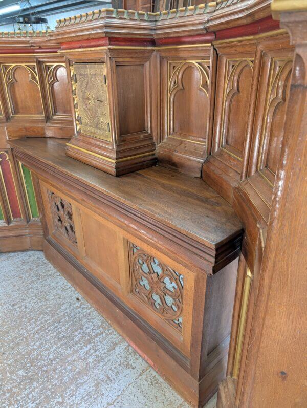 Stunning Gothic Oak Altar Reredos & Tabernacle Statement Piece