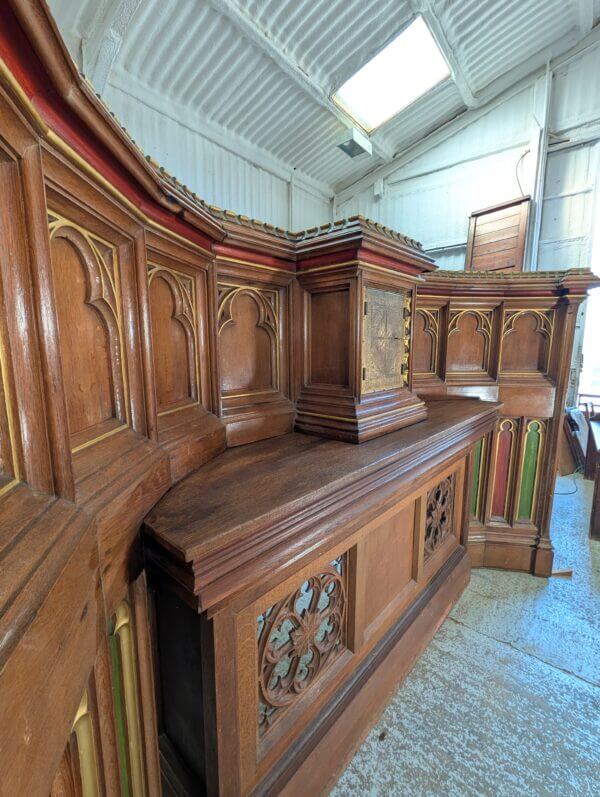 Stunning Gothic Oak Altar Reredos & Tabernacle Statement Piece