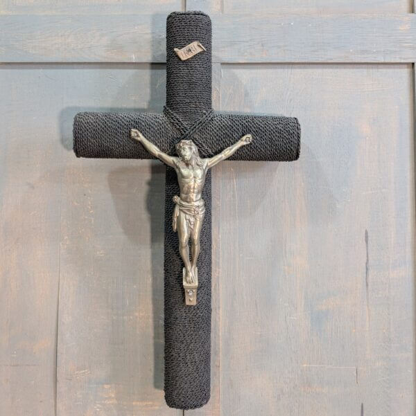 Large Vintage French Crucifix covered in Thousands of Beads