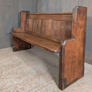 Antique Simple Cutaway End Oak Pew Benches from St Faith's Gaywood