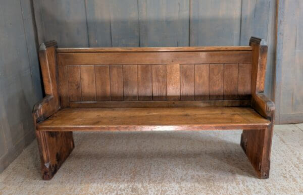 Antique Simple Cutaway End Oak Pew Benches from St Faith's Gaywood