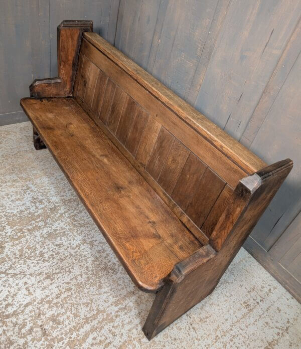 Antique Simple Cutaway End Oak Pew Benches from St Faith's Gaywood