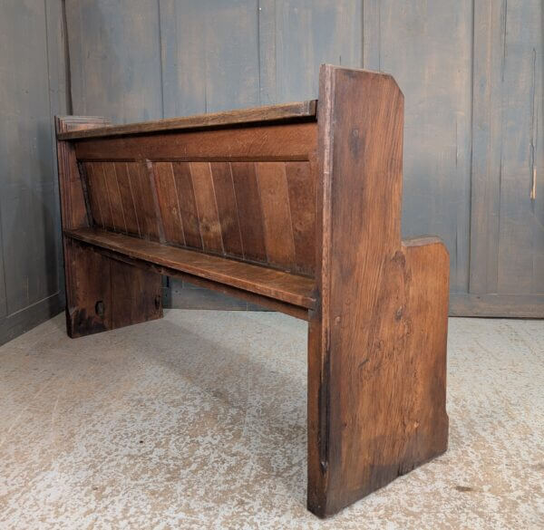 Antique Simple Cutaway End Oak Pew Benches from St Faith's Gaywood