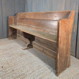 Characterful Antique 1800's French Elm Church Bench Pew