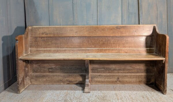 Characterful Antique 1800's French Elm Church Bench Pew