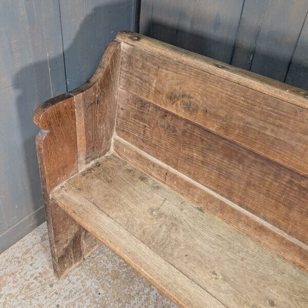 Characterful Antique 1800's French Elm Church Bench Pew