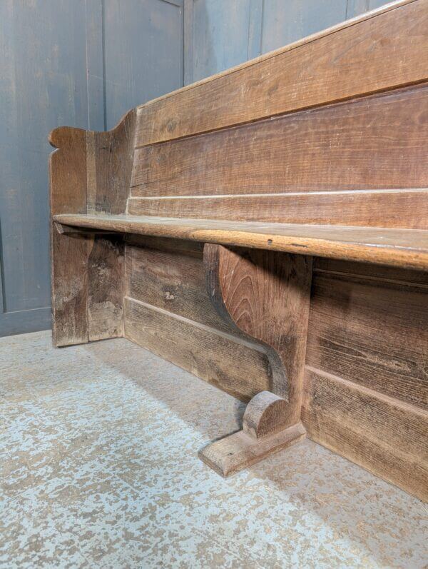 Characterful Antique 1800's French Elm Church Bench Pew