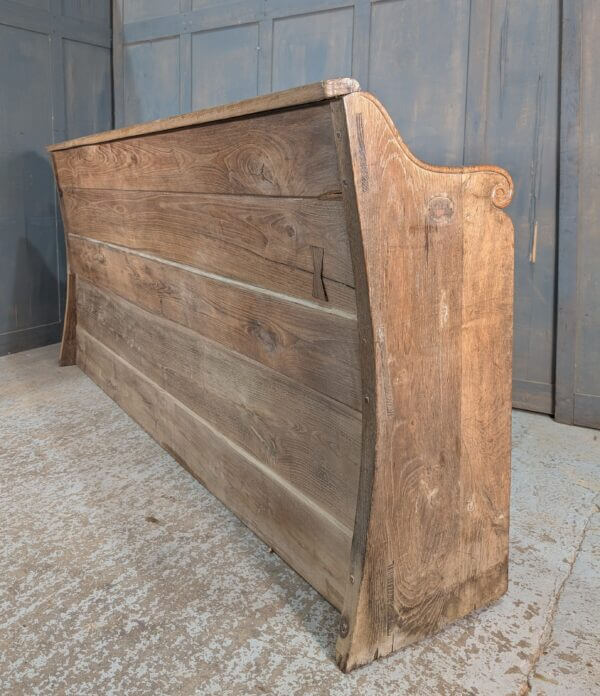 Characterful Antique 1800's French Elm Church Bench Pew