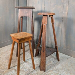 Small Family of Oak Vintage Church Plant Stands