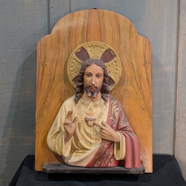 1950's Vintage Spanish Bust of Christ the Sacred Heart