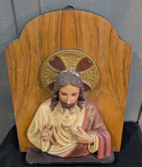 1950's Vintage Spanish Bust of Christ the Sacred Heart