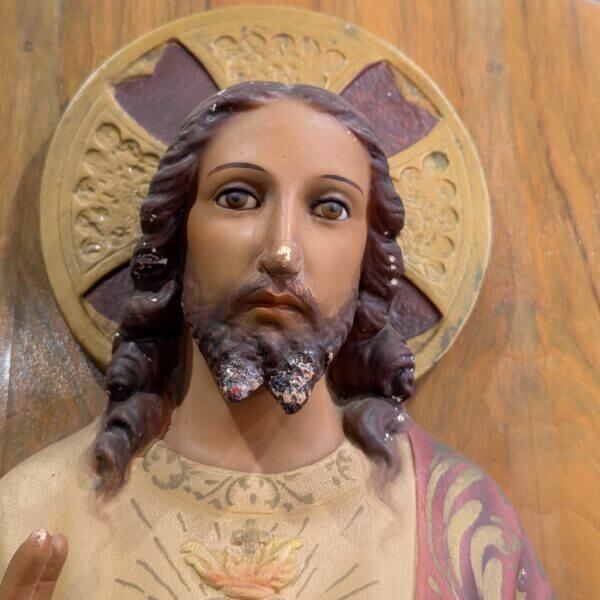 1950's Vintage Spanish Bust of Christ the Sacred Heart