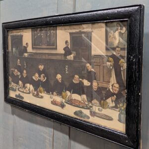 Antique Comic Colour Lithograph of Monks at Dinner 'Friday'