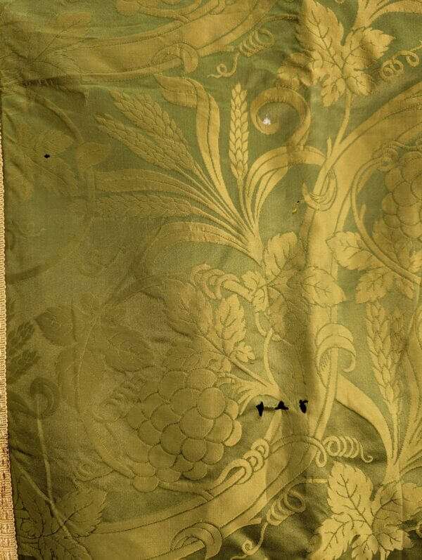 Antique Green Damask Silk Altar Cloth with Gold Cross - PROJECT -