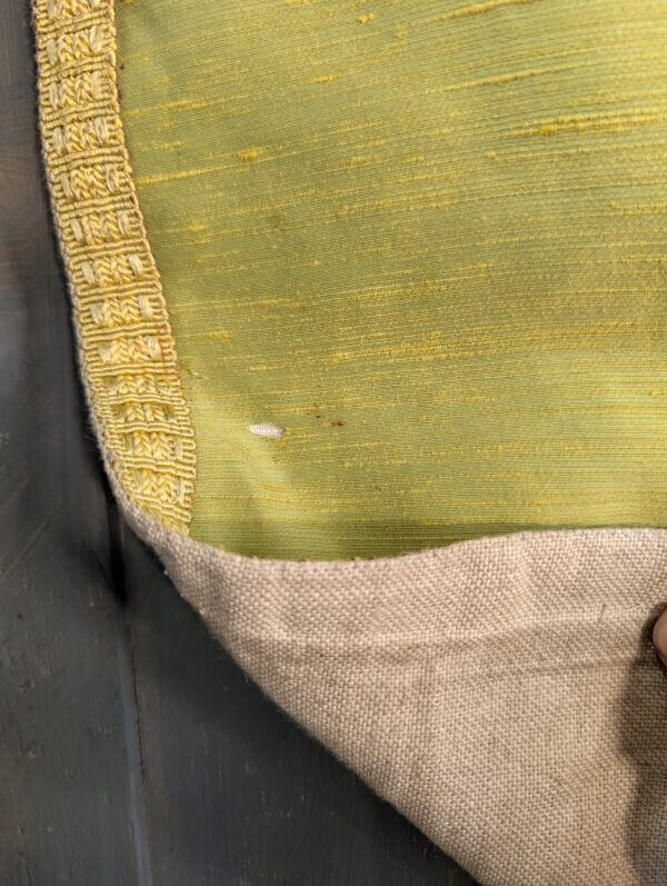 Antique Green Damask Silk Altar Cloth with Gold Cross - PROJECT -