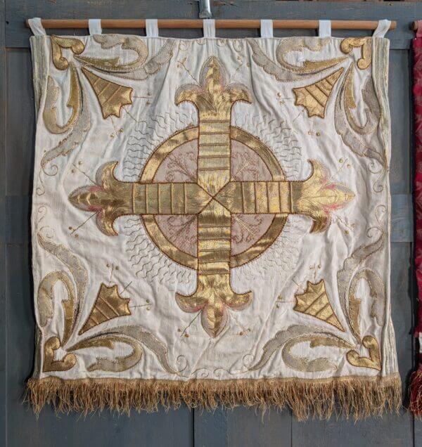 Fabulous Victorian Gold Red & Ivory Church Banner Hangings