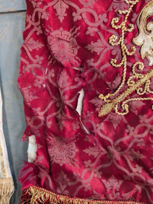 Fabulous Victorian Gold Red & Ivory Church Banner Hangings