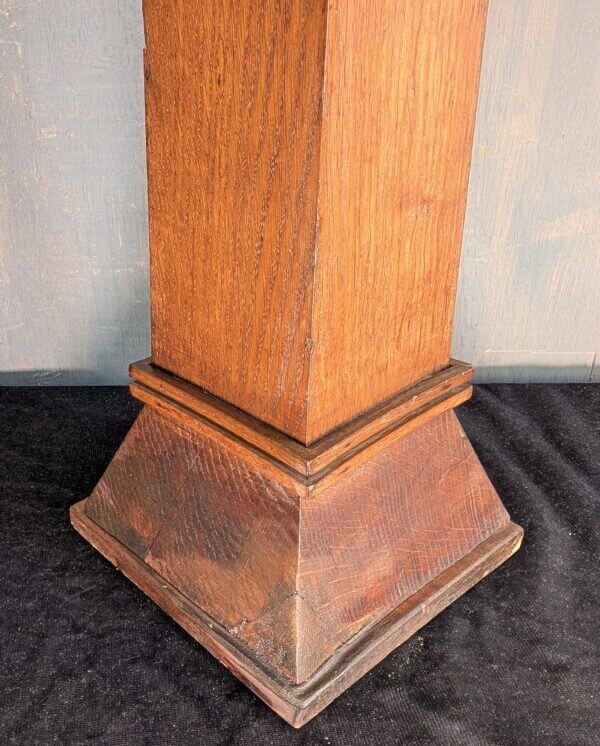 Substantial Mid-Size Oak Plinth Church Pricket Candlestick