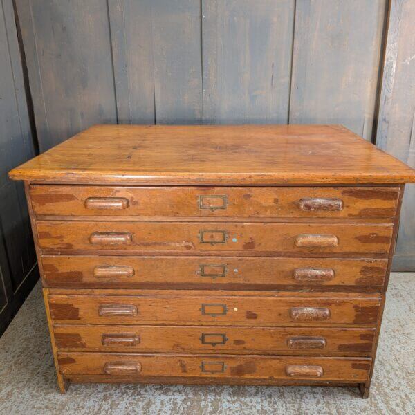 Mid Century Oak 'Crusader' Plan Vestment Chest with Six Drawers