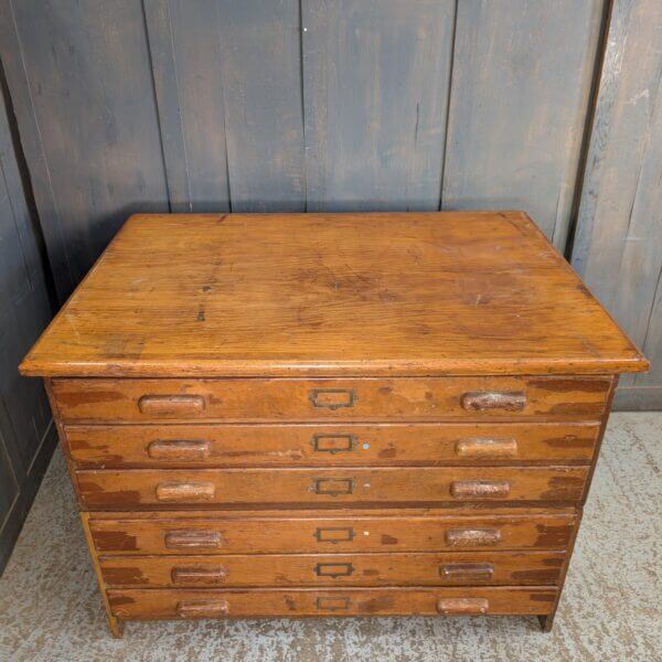 Mid Century Oak 'Crusader' Plan Vestment Chest with Six Drawers