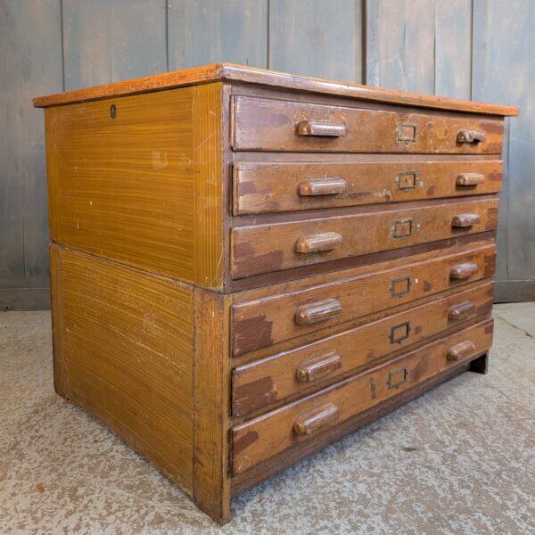 Mid Century Oak 'Crusader' Plan Vestment Chest with Six Drawers