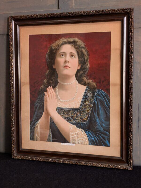 Victorian Praying Woman Religious Pin-Up 'Lead Kindly Light'