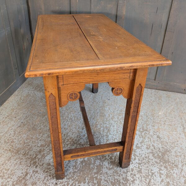 'Do This In Remembrance Of Me' Gothic Carved Oak Antique Communion Table