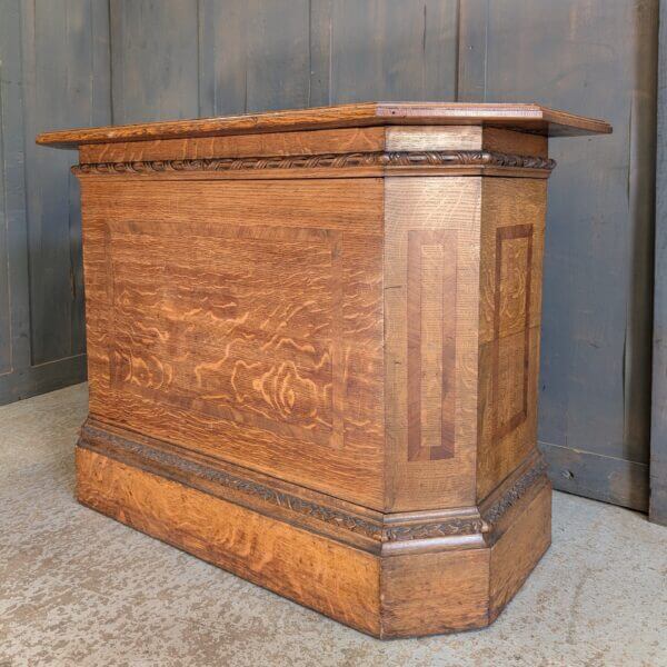 Small Inlaid Oak Lady Private Chapel 1930's Vintage Church Altar with Storage