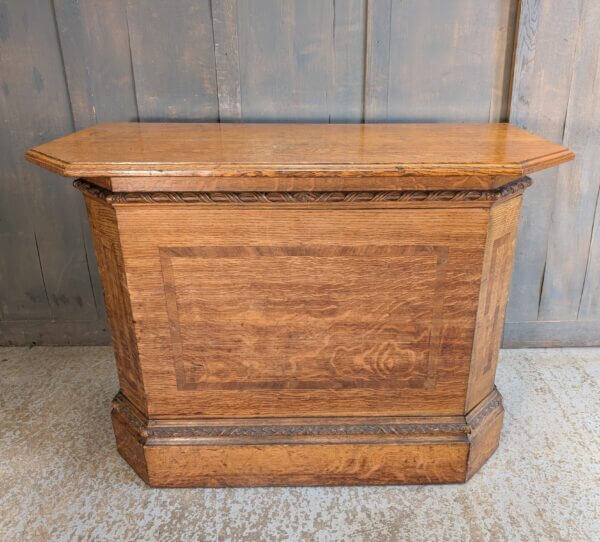 Small Inlaid Oak Lady Private Chapel 1930's Vintage Church Altar with Storage