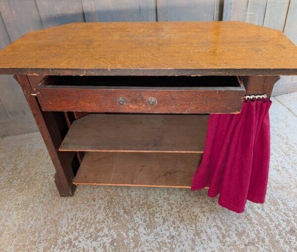 Small Inlaid Oak Lady Private Chapel 1930's Vintage Church Altar with Storage