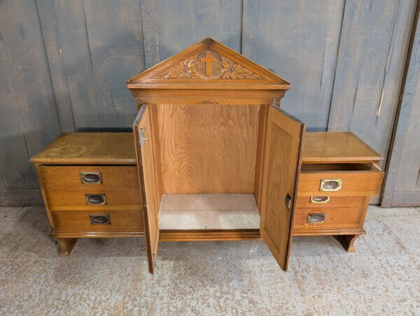 Vintage Wall or Furniture Mounted Convent Chest Cupboard