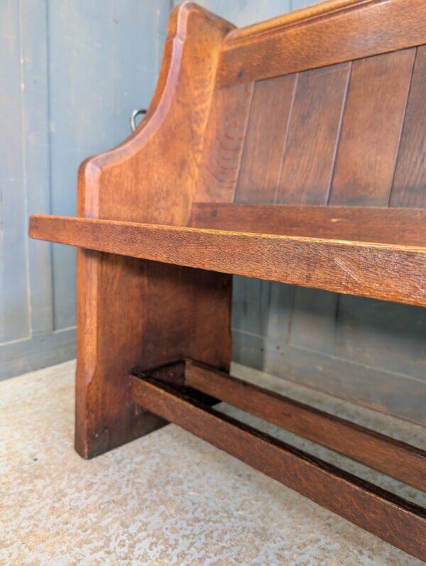 Carved End Oak Gothic Church Chapel Pews Benches with Handles