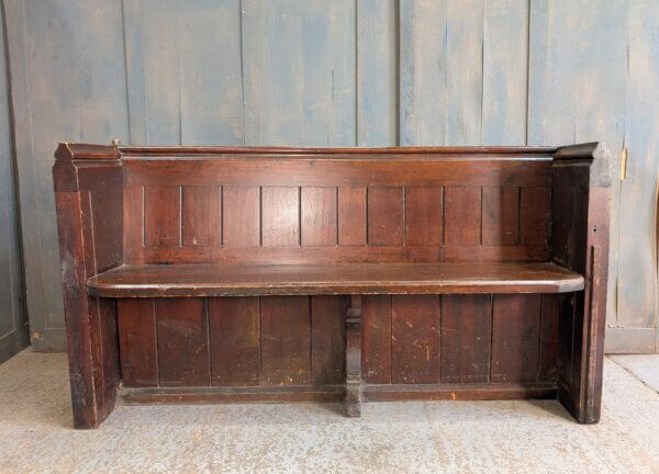 Victorian Pine Gothic Square Ended Solid Back Church Chapel Pews Benches