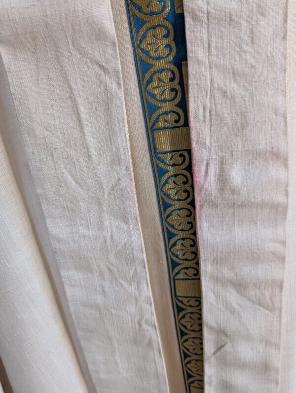 Marian Semi-Gothic Blue Gold & Cream Chasuble & Stole